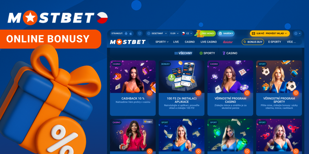 Online bonusy a akce Mostbet Česko